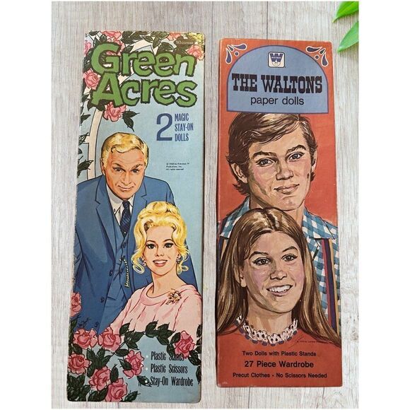 Set of 2 Vintage Paper Doll Sets | The Waltons & Green Acres - Picture 1 of 10